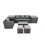 Fimous Fimous Outdoor Coffee Table Sofa Set with Side Tables 2 Small Footstools 2