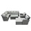 Fimous Fimous 11 Seat Poly Rattan  Corner Sofa Set with 3 Stools 2 Chairs 2