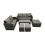 Fimous Fimous 3 Seater Sofa Love Sofa Coffee Table with 3 Footstools 1
