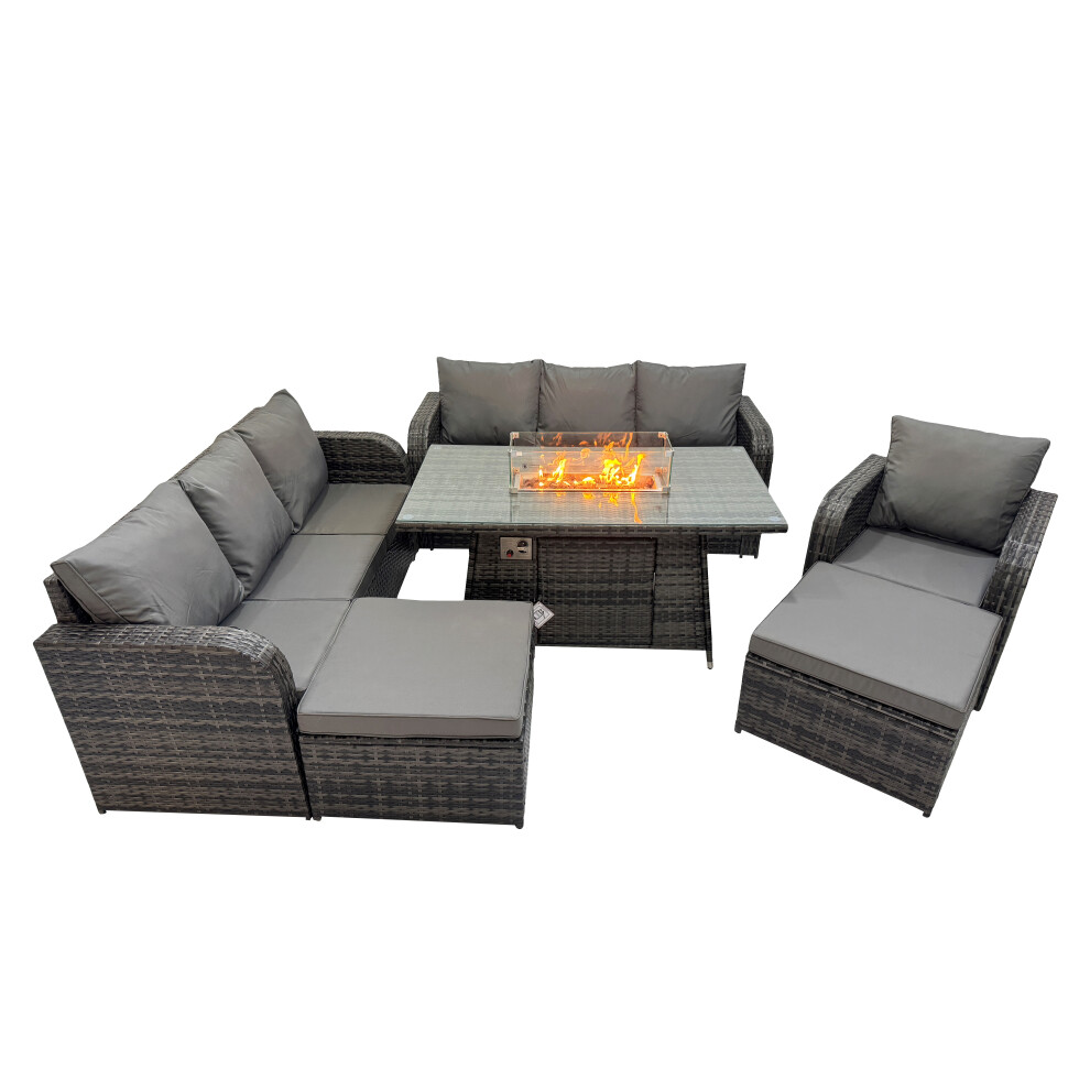 Fimous Garden Outdoor Rattan Furniture Set With Big Stool