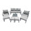 Fimous Fimous Aluminium Lounge Sofa Coffee Table Sets with 4 Stools Dark Grey 1