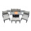 Fimous Fimous 9 Seat Aluminium Gas Fire Pit Table Sets with 4 Stools 2 Side Tables 1