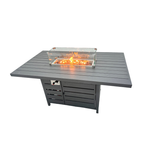 Fimous Fimous 9 Seat Aluminium Gas Fire Pit Table Sets with 4 Stools 2 Side Tables 2