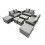 Fimous Fimous Lounge Double Seat Sofa Coffee Table Set with 4 Stool 2