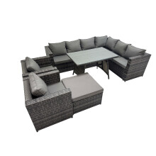 Fimous Patio Furniture Sets with Dining Table Big Stool 2 Chair