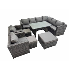 Fimous Patio Furniture Sets with Dining Table 3 Stools 2 Chair