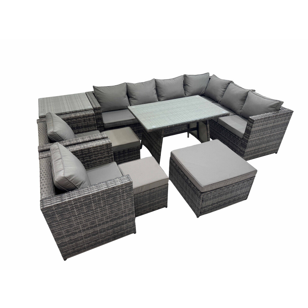 Fimous Patio Furniture Sets with Dining Table 3 Stools 2 Chair Side Table-image-OPC-PHRGXGC-NEW