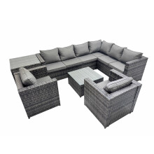 Fimous Garden Furniture Sofa Set with2 Chair Side Table Dark Grey