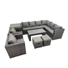 Fimous Garden Furniture Set with 2 Chairs 2 Small Stools Side Table