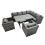 Fimous Fimous 8 Seater Patio Dining Corner Sofa Sets with 2 Chairs Dark Grey Mixed 1