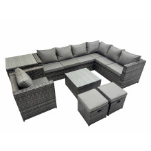 Fimous Garden Furniture Sofa Set withChair Side Table 2 Small Stools