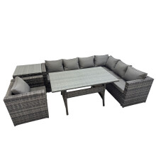 Fimous 7 Seater Patio Dining Corner Sofa Sets with Chair Side Table