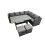 Fimous Fimous 8 Seater Patio Dining Corner Sofa Sets with 2 Small Footstools 1