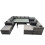 Fimous Fimous Outdoor PE Rattan Sofa Set with with 2 Big Stool Side Table 2