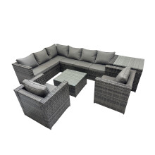 Fimous Patio Furniture Sets with Corner Sofa Square Coffee Table Side Table