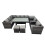 Fimous Fimous Outdoor PE Rattan Sofa Set with with 2 Small Stools Side Table 2