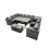 Fimous Fimous Outdoor PE Rattan Sofa Set with with 2 Small Stools Side Table 1