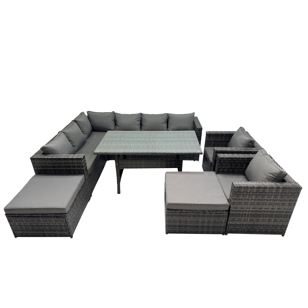 Fimous Outdoor Pe Rattan Sofa Set With With Big Stool Size 2