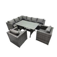 Fimous Outdoor PE Rattan Sofa Set with with 2 Chairs