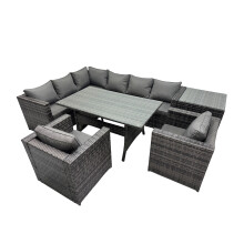 Fimous Outdoor PE Rattan Sofa Set with with Side Table