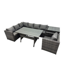 Fimous Outdoor PE Rattan Sofa Set with with Chair Side Table