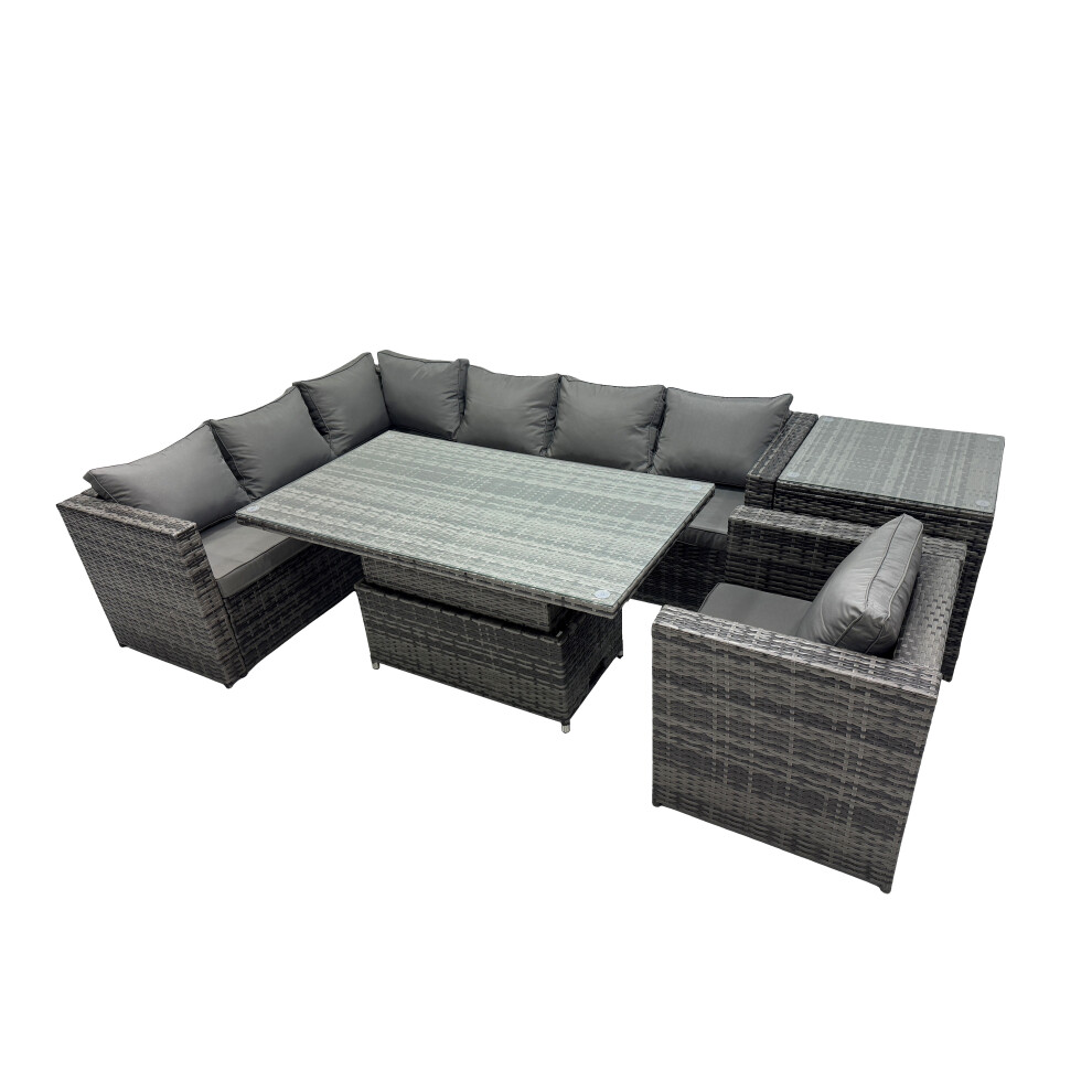 Fimous 7-Seater Corner Sofa Set Rattan Garden Furniture Set With Side Table