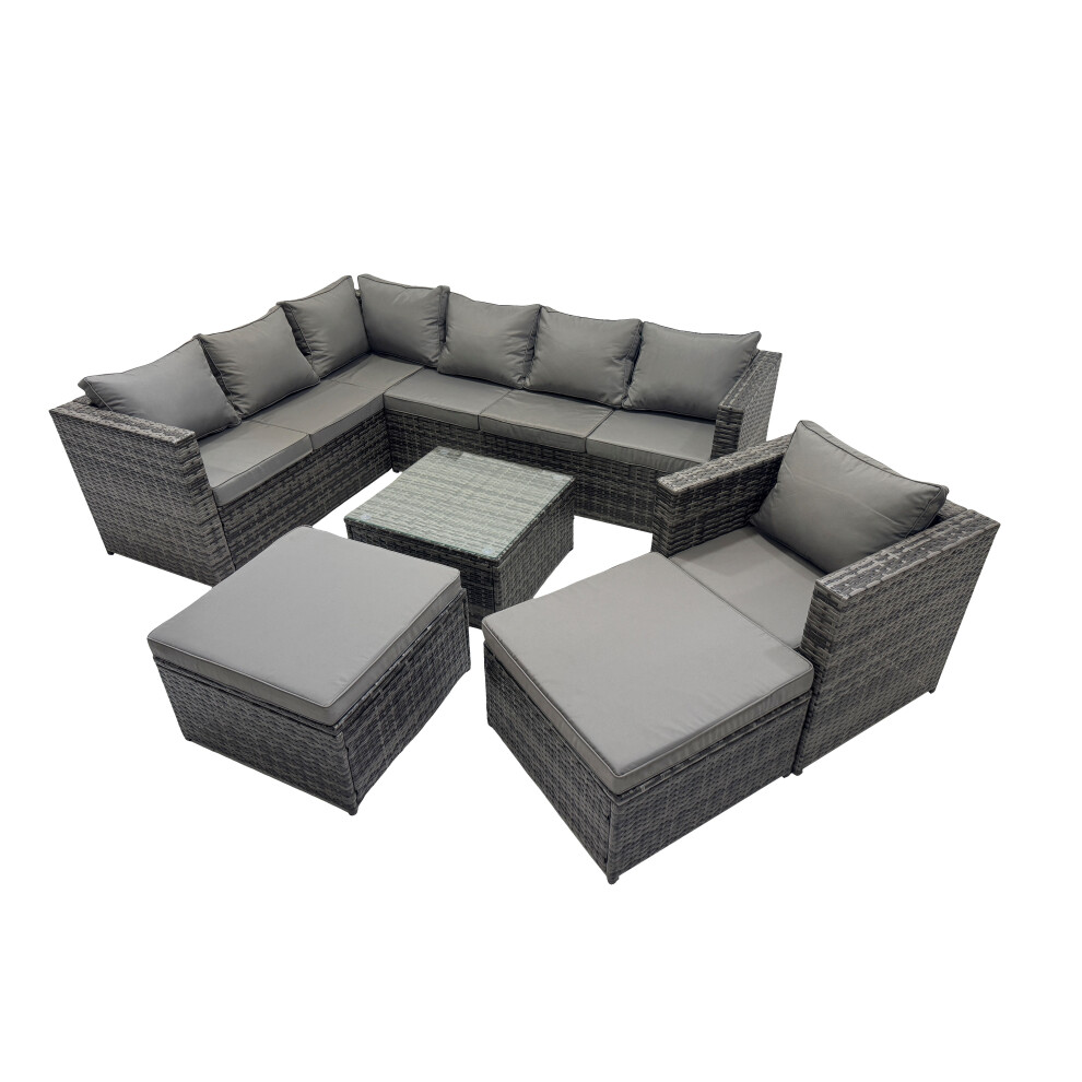 Fimous Patio Furniture Sets With Corner Sofa Chair 2 Big Footstools