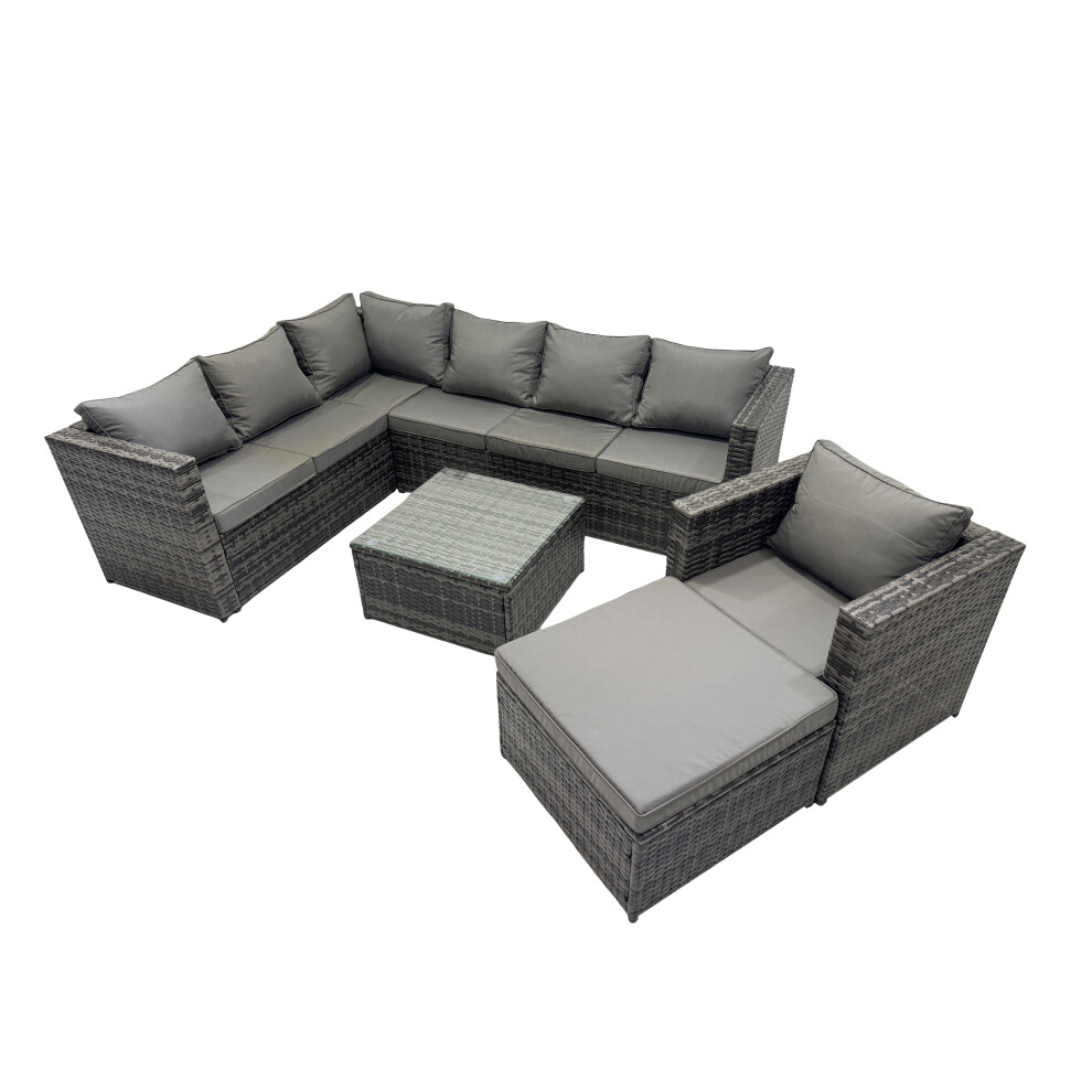 Fimous Patio Furniture Sets With Corner Sofa Chair Coffee Table Big Footstool