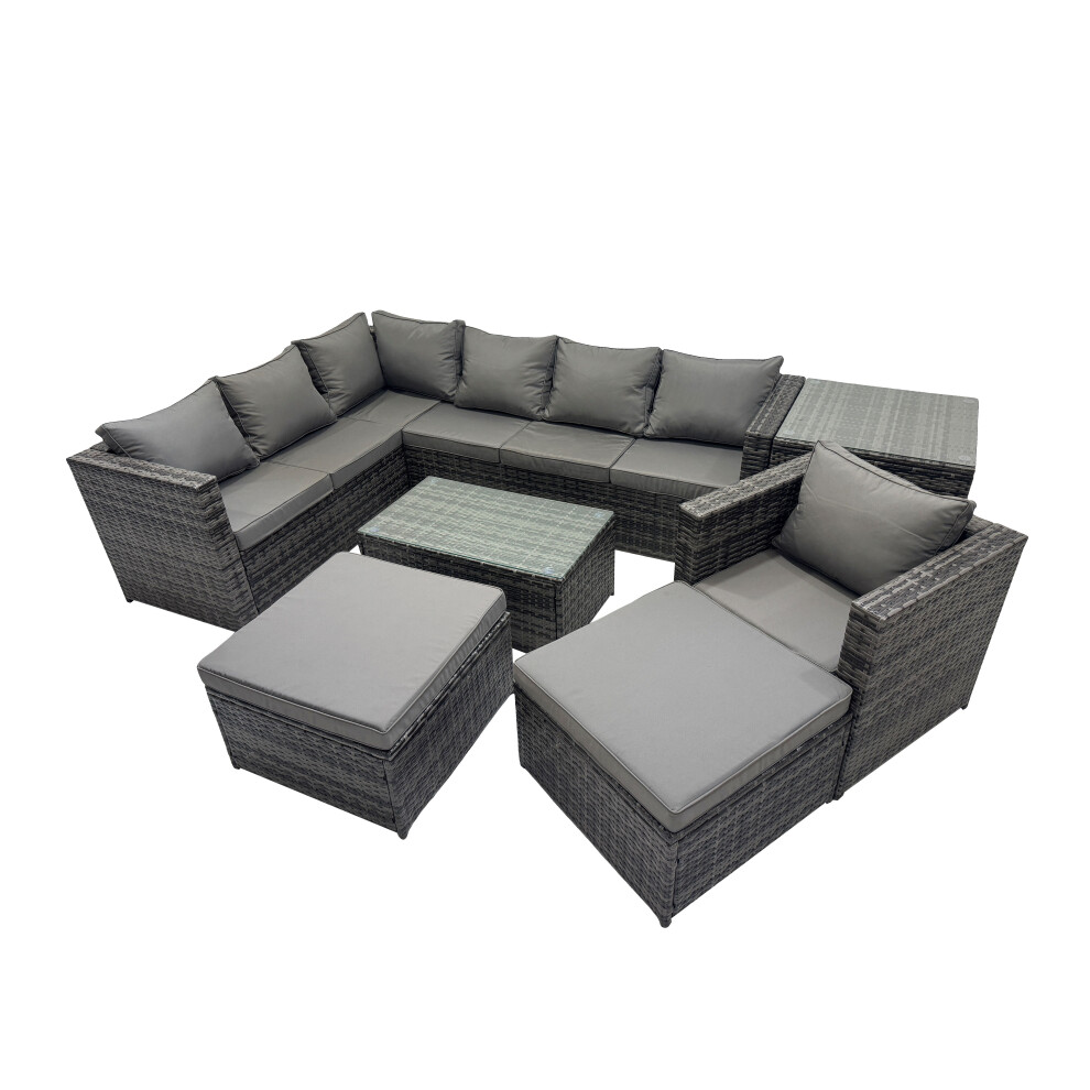 Fimous Outdoor Rattan Garden Furniture Set with 2 Big Stools Side Table-image-OPC-PHRGXSK-NEW