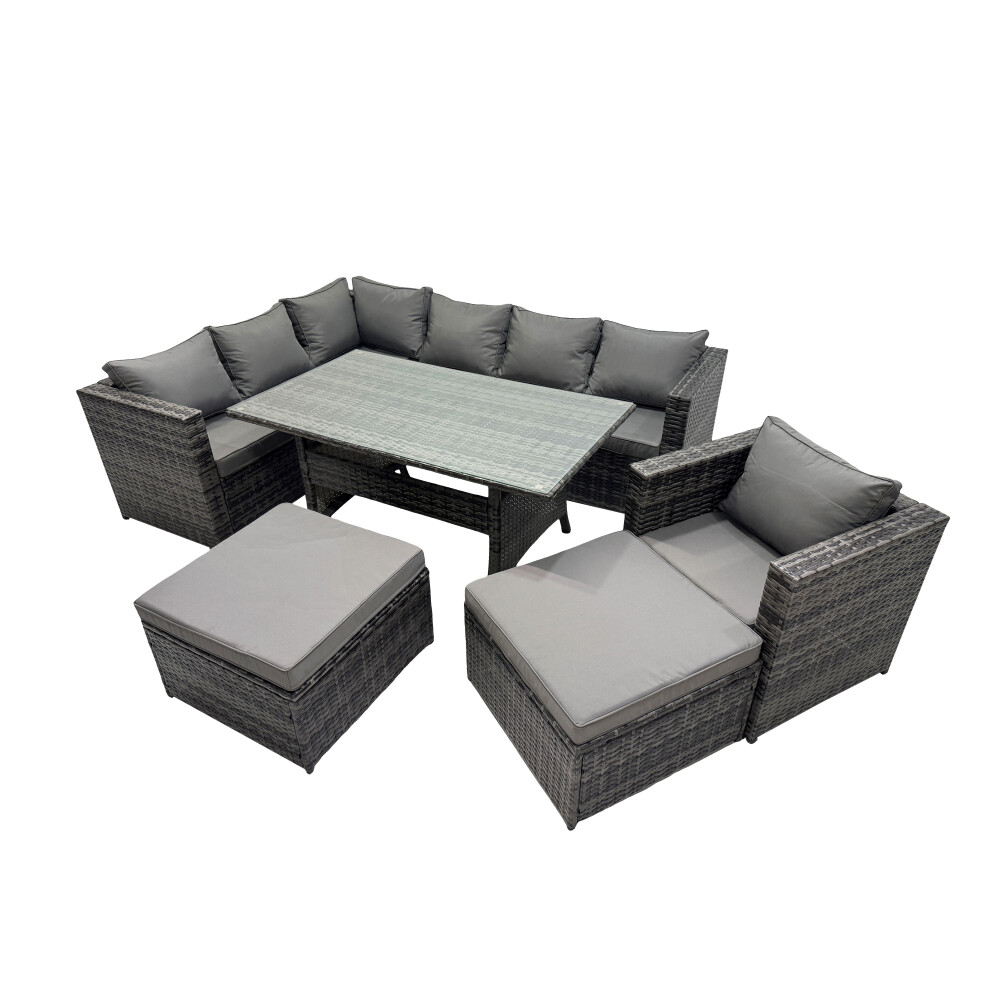 Fimous Outdoor Pe Rattan Sofa Set With With Chair Big Stools Size 2