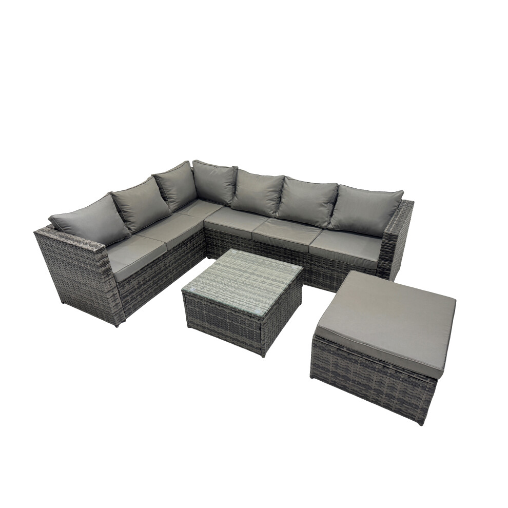 Fimous Patio Furniture Sets With Corner Sofa Coffee Table Big Footstool
