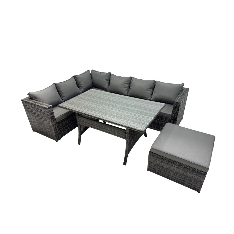 Fimous Outdoor Pe Rattan Sofa Set With With Big Stool