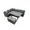 Fimous Fimous Outdoor PE Rattan Sofa Set with with 2 Small Stools 1
