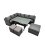 Fimous Fimous Outdoor PE Rattan Sofa Set with with 3 Stools 1