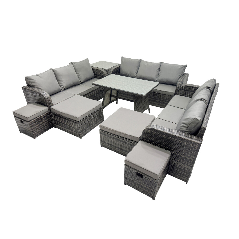 Fimous Garden Rattan Furniture Set Seater With 3 Seater Sofa Side Table Size 13