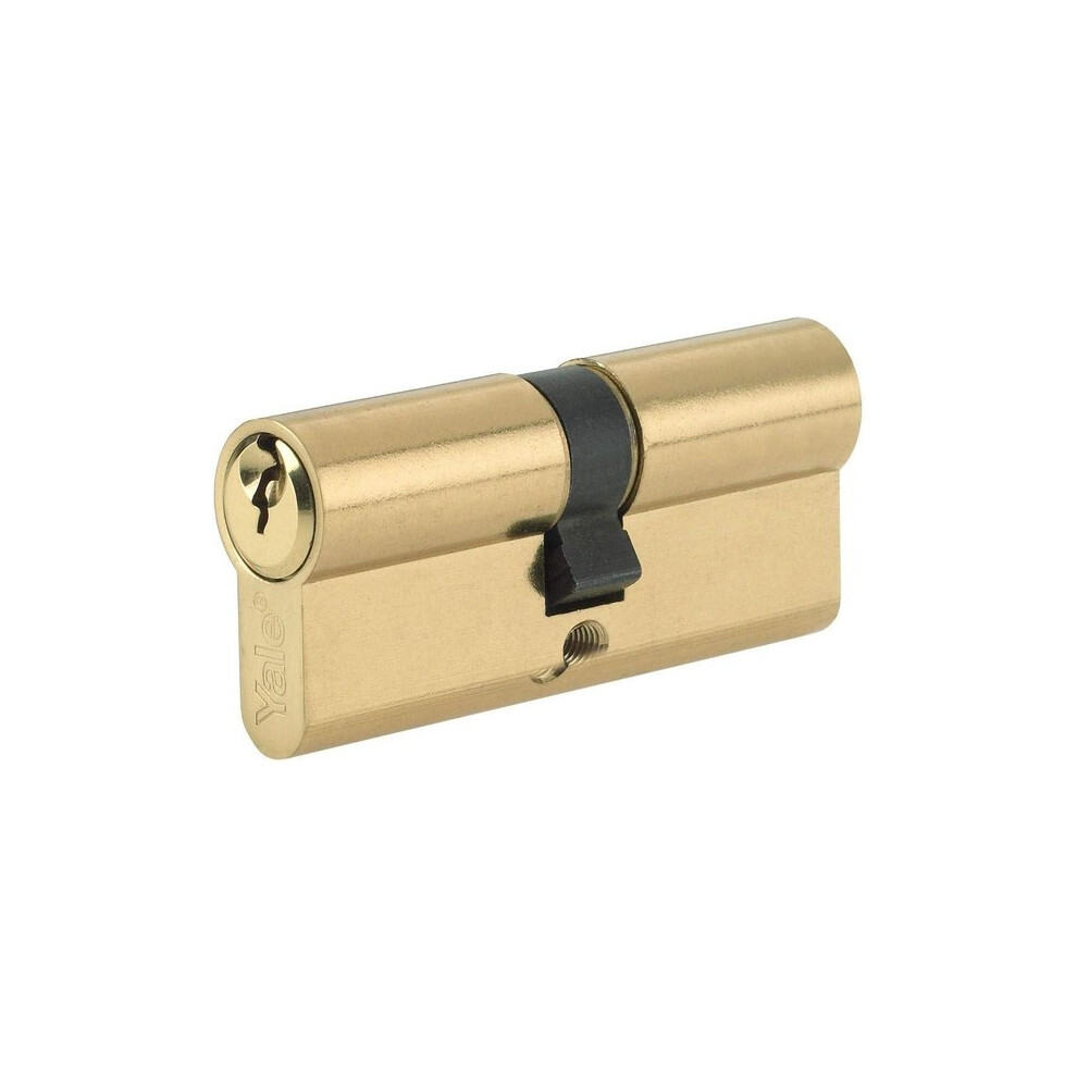 Yale Euro Double Cylinder Standard Security 30:10:35 70mm Brass P-ED3030-PB