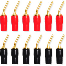 12 Stück 2-mm-Bananenstecker-Schraubanschluss, 2 mm vergoldet, für Audio-Lautsprecherkabel