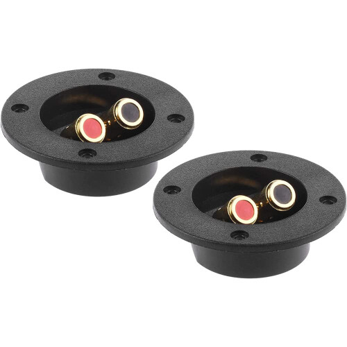 2 Pcs 2 Way Speaker Box Terminal Trays Round Power Speaker Terminal Plates Compression Spring Loaded