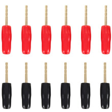 12 Stück Bananenstecker mit Schraubgewinde, 2 mm, vergoldete Lautsprecherkabelanschlüsse