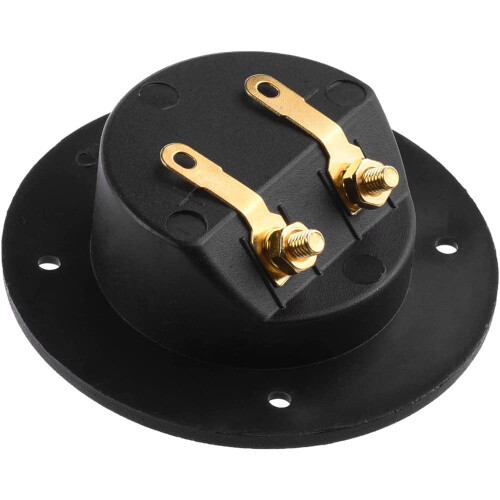 2 Pcs 2 Way Speaker Box Terminal Trays Round Power Speaker Terminal Plates Compression Spring Loaded 2