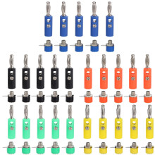 50 Pieces Premium 4 mm Banana Plug Connection Kit: 25 Banana Plugs + 25 Banana Sockets (5 Colours)