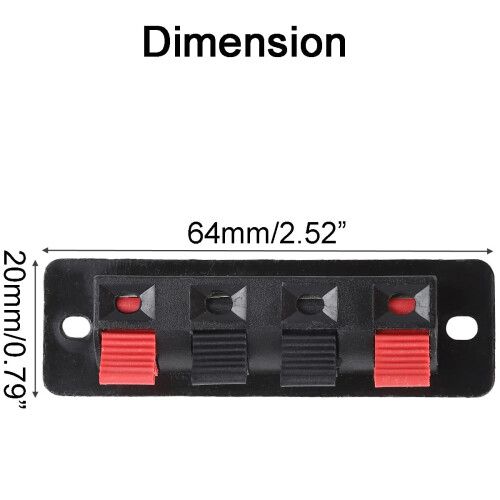 5pcs 4 Way Speaker Terminal Block Speaker Terminal Block Board Connector Speaker Spring Terminal Push Release Type 2