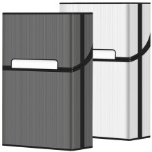 Zigarettenetui, magnetisch, gebürstetes Aluminium, Kapazität: 20 Stück - 2er-Pack (Grau + Silber, 85 mm King Size)