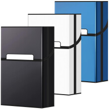 Zigarettenetui, Aluminium-Magnetverschluss, Kapazität 20 Stück - 3er-Pack (Schwarz + Silber + Blau, 85 mm King Size)