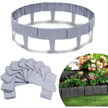 Rasenkanten aus Kunststoff, flexible Beeteinfassung in Steinoptik, 2,5 m, PP-Blumenbeetbegrenzung, Mähkante, Palisadenzaun für Blumen