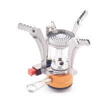 Réchaud de camping Sandy Beach à allumage piézoélectrique, fonctionnant au propane et au butane, portable, pliable, coupe-vent et étanche, avec