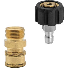 Adapterset für Hochdruckreiniger, M22 auf 1/4'' Schnellkupplungs-Drehgelenk-Zubehöradapter, Hochdruck-Wasserpistolen-Sprühschlauchanschluss