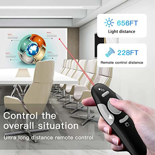 Presentation Clicker Wireless Presenter Remote, RF 2.4GHz USB Powerpoint Clicker for Keynote/PPT/Mac/PC, Light Pointer for Presentions Remote 1