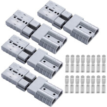 50-A-Schnellanschlussstecker für Batterien, 50 Ampere, 600 V, 8 Stück, passend für Anderson Powerpole, grau