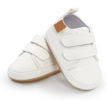 Lauflernschuhe für Babys und Kleinkinder (Jungen und Mädchen), rutschfeste Gummisohle, Kinderschuhe aus PU-Leder, 12-18 Monate